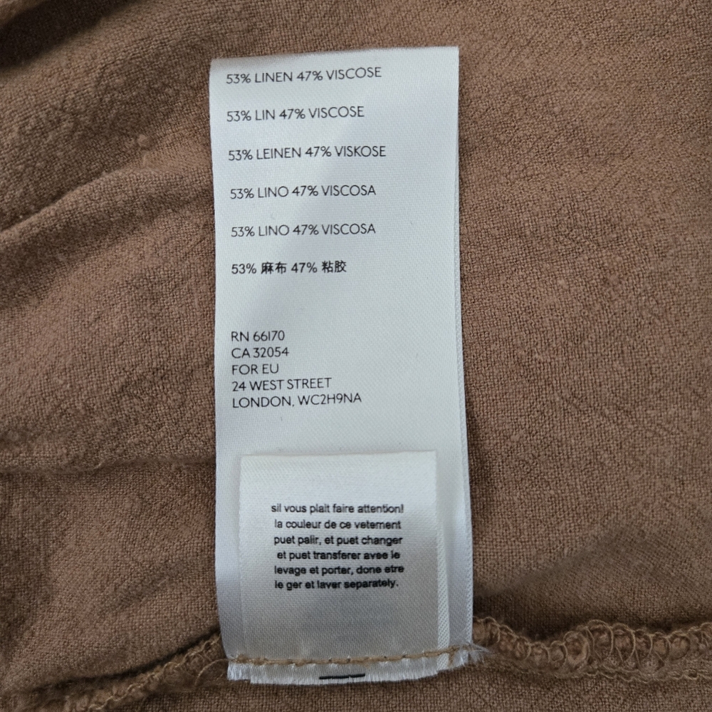 Free People Catch the Breeze Dress in Amber Waves Linen Blend Medium - Picture 11 of 15